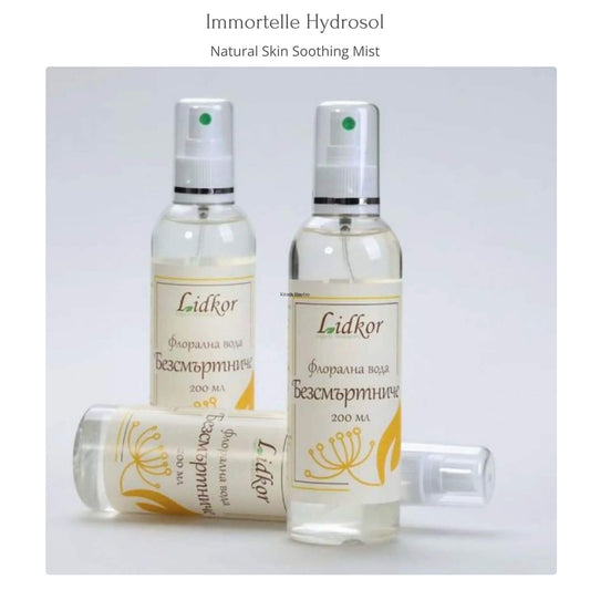 Immortelle hydrosol floral water spray bottles for natural skin soothing and hydration